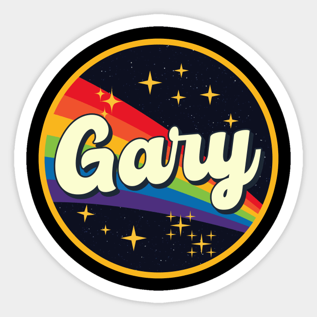 Gary // Rainbow In Space Vintage Style Sticker by LMW Art